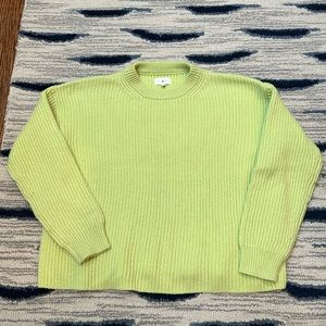 Lou & Grey Crewneck Sweater Lime Green M